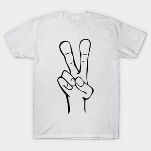 Cartoon Hand Peace Symbol T-Shirt